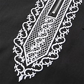 levne Župany-Pánské Společenské oblečení Noční košile Grafické tisky stylové Pohodlné Župany se střihem kimona Domů Denní Polyester Prodyšné Dlouhý rukáv Jaro Černá Bílá