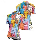 baratos Camisolas femininas-Mulheres Camisa para Ciclismo Gato Manga Curta Moto Camiseta Camisa / Roupas Para Esporte com 3 bolsos traseiros Ciclismo de Montanha Secagem Rápida Design Anatômico Capilaridade Respirável Esportes