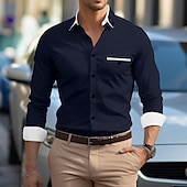 Per uomo Camicia elegante Camicia button-down Camicia non stiro Camicia con Colletto Semplice Matrimonio Lavoro Blu chiaro Bianco Rosa Blu marino Manica Lunga Colletto Tutte le stagioni Abbigliamento economico camicie da uomo no stiro-Per uomo Camicia elegante Camicia button-down Camicia non stiro Camicia con Colletto Semplice Matrimonio Lavoro Blu chiaro Bianco Rosa Blu marino Manica Lunga Colletto Tutte le stagioni Abbigliamento