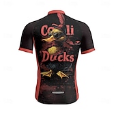 ieftine Tricouri pentru bărbați-Bărbați Jersey de ciclism Manșon scurt Bicicletă Tricou Tee Jerseu cu 3 buzunare spate Ciclism montan Respirabil Uscare rapidă Proiectare anatomică Wicking Roz Închis Negru Alb Animal Desene Animate