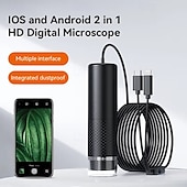 billiga Mikroskop och endoskop-typ-c 2-i-1 digitalt mikroskop bärbart 8led 1600x förstoring endoskop för iphone android telefon inspektion kamera mikroskop
