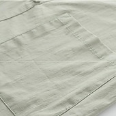 economico Casual da lavoro-Per uomo Camicia camicia di lino Maglietta informale Camicia con bottoni Camicia di cotone Liscio Da mare Per eventi Nero Bianco Blu marino Cachi Manica lunga A fascia Estate Primavera Abbigliamento
