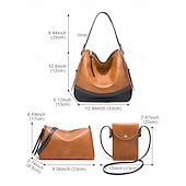 halpa Laukkusetit-&quot;4-osainen naisten käsilaukkusarja – keinonahkainen olkalaukku, crossbody-kukkaro, lompakko &amp; clutch, tyylikäs rento laukku työhön, matkustamiseen ja päivittäiseen käyttöön&quot;