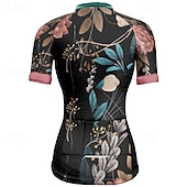 tanie Damskie koszulki-Damskie Koszulka rowerowa Kwiat Krótki rękaw Rower Tee Tshirt Dżersej z 3 tylnymi kieszeniami Kolarstwo górskie Szybkie wysychanie Anatomiczny kształt Odprowadzające wilgoć Oddychający Sport