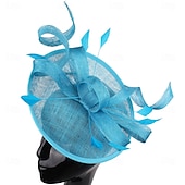 abordables Tocado de Boda-Tocados Plumas Sinamay Boda Fiesta de Noche Elegante Boda Con Pluma Celada Sombreros