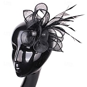 abordables Tocados-Tocados Lino Artificial Plumas Boda Fiesta de Noche Elegante Boda Con Pluma Celada Sombreros