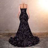 cheap Evening Dresses-Mermaid / Trumpet Evening Gown Elegant Dress Formal Court Train Sleeveless Crew Neck Sequined with Sequin