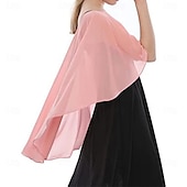 abordables enveloppes d&#039;invité de mariage-Écharpe Femme Élégant Sans manches Chiffon Boléros de Mariage Avec Couleur unie Pour Soirée Printemps &amp; Été