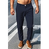 economico Chino-pantaloni cargo da uomo elastico in vita tasche multiple pantaloni a tutta lunghezza casual anelastico tinta unita sport all&#039;aria aperta vita media verde militare nero kaki blu navy s m l xl xxl