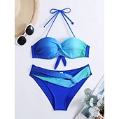 abordables Ensemble de bikinis-Femmes Maillots de Bain Bikini Monokini Coquin Maillot de bain Élégant Tenues de plage A Ombre Sans manches Maillots de bain