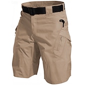 baratos Clássico-Homens Shorts táticos Bermuda Cargo Calção Shorts de verão Shorts de Trilha Bolso multi Bolsos com zíper Tecido Conforto Vestível Comprimento do joelho Ao ar livre Esporte Diário Moda Casual Preto