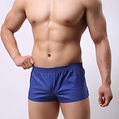 preiswerte Boxershorts für Herren-Herren 1 Stück Boxershorts Patchwork Polyester Atmungsaktiv Weich Bequem Einfach Mittlere Hüfthöhe Schwarz Weiß
