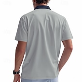 voordelige Klassieke polo voor heren-Voor heren Polo met kwartrits Golfshirt Dagelijks Feestdagen Kwart ritssluiting Korte mouw Modieus Basic Kleurenblok Lapwerk Zomer Lente Normale pasvorm Licht Blauw Zwart Wit Wijn Marineblauw Oranje