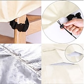 abordables Fundas para Muebles de Patio-Funda impermeable para muebles de patio, tela Oxford 420D, poliuretano recubierto de plata, rectangular e impermeable para mesa y silla, marrón y beige.