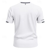 cheap Men&#039;s Casual T-shirts-Men&#039;s Tee Short Sleeve Shirt Tee Top Short Sleeve Crewneck Spring &amp; Summer Solid / Plain Color Fashion Designer Quick Dry Reflective Strip Vacation Street Going out Black White Red Top Tee for Men