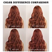 baratos Perucas Sintéticas sem Touca-Perucas sintéticas Ondulado Trama Curly Corte em Camadas Com Franjas Fabrico à Máquina Peruca 28 polegadas A1 Cabelo Sintético Mulheres Clássico Confortável Cores Gradiente Âmbar Marrom