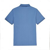 ieftine Polo clasic pentru bărbați-Pulover polo tricotat pentru bărbați, din amestec de mătase și bumbac, stil business casual, cu rever, mânecă scurtă, formal, cu fermoar, în blocuri de culori, vară, negru, albastru, gri