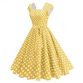 cheap Dresses-1950s Retro Vintage Rockabilly Dress Swing Dress Polka dots Fancy Dress Women's Carnival Masquerade Daily Wear Bachelorette Party Adults' Dress Homecoming Dresses