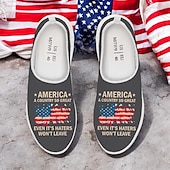 levne Pánské tenisky-pánské vlastenecké prodyšné slip-on boty - tenisky s potiskem vlajky USA pro den nezávislosti a běžné nošení