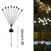 Недорогие Ландшафтные огни-2 шт. наружные солнечные светильники светлячок наземный светильник 8 светодиодов двор сад парк свадьба вечеринка газон атмосфера украшение свет дыхание вспышка