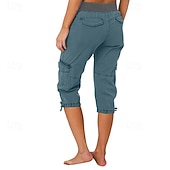 economico pantaloni cargo da donna-Per donna Pantaloni capri Pantaloni da paracadute Moda Streetwear Lunghezza al polpaccio Naturale Blocco di colori Coulisse Tasca Comodo All'aperto Confortevole Streetwear Uscire Rosso arancione
