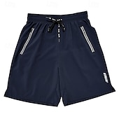 cheap Casual Shorts-Men&#039;s Athletic Shorts Shorts Running Shorts Gym Shorts Sport Daily Quick Dry High Stretch Comfortable Pocket Drawstring Elastic Waist Letter Short Gymnatics Casual Activewear Black Navy Blue