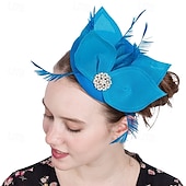 ieftine Pălării Party-Palarie Material Bumbac Oficial Nuntă Zi de Naștere Elegant Cu Pene Diadema Articole Pentru Cap