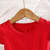 billige Uformelle kjoler-Barn Jente Kjole Hjerte Ermeløs utendørs Fest Netting Lapper Mote Bedårende Polyester Ovenfor knéet Kjole med A-linje Tyllkjole Sommer Vår 4 år + Rød
