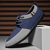 baratos Ténis para Homem-sapatos masculinos casuais com cadarço em bege e azul marinho, design exclusivo em tecido, perfeitos para o estilo e conforto do dia a dia