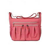 cheap Crossbody Bags-Women&#039;s Multi-Pocket Shoulder Bag – Lightweight Waterproof Nylon Crossbody Purse with Zipper Closure for Travel, Work and Daily Use Pink purple Black