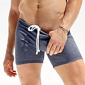 cheap Men&#039;s Boxers Underwear-Men&#039;s 1 PCS Boxers Underwear Boxer Shorts Drawstring Polyester Breathable Soft Comfortable Plain Mid Rise Dark Blue