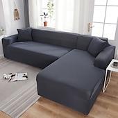 baratos Cobertura de Sofa-capas de sofá cor sólida à prova de poeira capas de sofá todo-poderosas capa de sofá elástica capa de sofá de tecido supermacio com uma capa de reforço grátis (cadeira/sofá de dois lugares/3 lugares/4