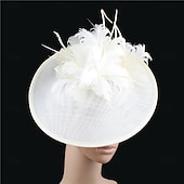 billiga Hattar och fascinators-Huvudbonad Faux Linne Fjädrar Bröllop Kvällsfest Elegant Bröllop Med Fjäder Hårbonad Huvudbonader