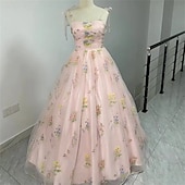 cheap Prom Dresses-Ball Gown A-Line Quinceanera Dresses Elegant Dress Wedding Wedding Guest Floor Length Sleeveless Spaghetti Strap Polyester Backless with Pleats Sequin