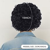 voordelige Topkwaliteit pruiken-Synthetische pruiken Springerige krullen Krullend weefsel Bobkapsel Asymmetrisch kapsel Machinegemaakt Pruik 25.4 cm A1 Synthetisch haar Dames Modieus ontwerp Klassiek Comfortabel Zwart