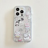Недорогие Чехлы для iPhone-Чехол для телефона для iPhone 16e iPhone 16 iPhone 16 Pro iPhone 16 Pro Max iPhone 15 iPhone 15 Pro Max iPhone 14 Pro Max Задняя Крышка с Подставкой Ударопрочный Мультяшный TPU Акрил