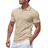 billige Klassisk poloskjorte for menn-Herre Golf skjorte Piké poloskjorter Virksomhet Avslappet Ribbet polokrage Kortermet Mote Grunnleggende Helfarge Knapper Sommer Vår &amp; Vinter Normal Mørkegrå Sjø blå Svart Hvit Lysegrønn Rød Golf