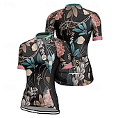 tanie Damskie koszulki-Damskie Koszulka rowerowa Kwiat Krótki rękaw Rower Tee Tshirt Dżersej z 3 tylnymi kieszeniami Kolarstwo górskie Szybkie wysychanie Anatomiczny kształt Odprowadzające wilgoć Oddychający Sport