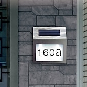 voordelige Wandverlichting buiten-solar huisnummer led adres bord adres plaque roestvrij staal deur nummer licht outdoor waterdichte led huisadres nummer indicator buiten tuin straat decoratie verlichting wandlamp