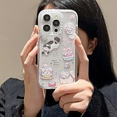 Недорогие Чехлы для iPhone-Чехол для телефона для iPhone 16e iPhone 16 iPhone 16 Pro iPhone 16 Pro Max iPhone 15 iPhone 15 Pro Max iPhone 14 Pro Max Задняя Крышка с Подставкой Ударопрочный Мультяшный TPU Акрил
