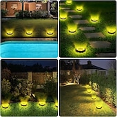 Недорогие Наземные огни-4шт 2шт 1шт 8 W Светодиоды на солнечной батарее Солнечная батарея Водонепроницаемый с функцией освещения Тёплый белый Холодный белый 1.2 V Уличное освещение двор Сад 8 Светодиодные бусины Новый год