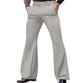 economico Fondi-Retrò Vintage Anni &#039;70 Pantaloni Pantaloni a zampa d&#039;elefante Hippie Disco Tinta unica Per uomo Halloween Carnevale Feste Abbigliamento Quotidiano Parata dell&#039;Orgoglio Adulti Pantaloni Primavera
