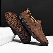 Χαμηλού Κόστους Slip-On Καθημερινά Παπούτσια-ανδρικά μπεζ σουέτ slip-on loafers – χειροποίητα casual παπούτσια μοκασίν για καθημερινή χρήση