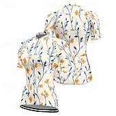 abordables Maillots de mujer-Mujer Maillot de Ciclismo Flor Manga Corta Bicicleta Camiseta Maillot con 3 bolsillos traseros MTB Bicicleta Montaña Secado rápido Diseño Anatómico Capilaridad Transpirable Deportes Amarillo Rosa Azul