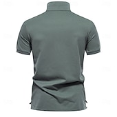 baratos Polo Elite Masculino-Homens Pólo Polo de malha Formal Trabalho Aberto para a Lateral Manga Curta Floral Botões Estampado Primavera Azul denim Branco Azul Marinha Verde cáqui Azul Claro Pólo