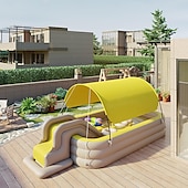 cheap Pools, Hot Tubs &amp; Supplies-Inflatable Pool for Kids and Adults With slide and sunshade,Full-Sized Inflatable Kiddie Pools,Above Ground Pools for Family, Backyard, Garden, Lawn, Outdoor ( Paddling Pool/ Kiddie Pool)