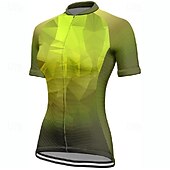 abordables Maillots pour femmes-Femmes Maillot de cyclisme Géométrique Dégradé Manche Courte Cyclisme T-shirt Maillot avec 3 poches arrière VTT Vélo tout terrain Séchage Rapide Design Anatomique Évacuation de l&#039;Humidité Respirant