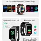 abordables Relojes inteligentes-696 ET650 Reloj inteligente 1.57 pulgada Pulsera inteligente Bluetooth ECG + PPG Podómetro Recordatorio de Llamadas Compatible con Android iOS Mujer Hombre Llamadas con Manos Libres Recordatorio de