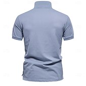 baratos Polo Elite Masculino-Homens Pólo Polo de malha Formal Trabalho Aberto para a Lateral Manga Curta Floral Botões Estampado Primavera Azul denim Branco Azul Marinha Verde cáqui Azul Claro Pólo