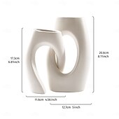 cheap Vases &amp; Basket-Abstract Couple Vase Set – Black, White, Beige Resin Cross-Shape Vases, Minimalist Table Centerpiece for Wedding, Party, Floral Arrangements, Dinner Decor, Home Flower Display, and Hydroponic Plant Holder